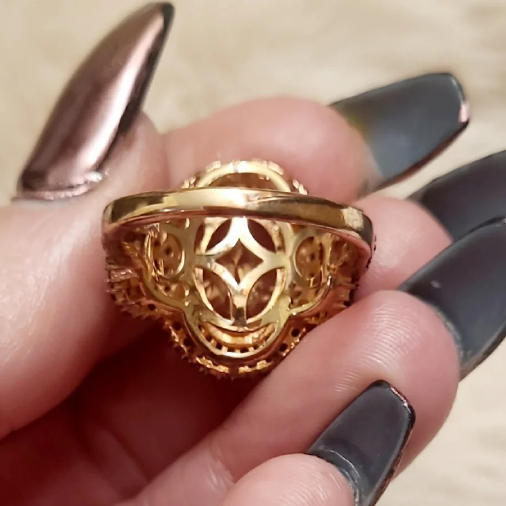 11.53CTW Champagne & Mocha Diamonds Rose Gold Ring Size 8